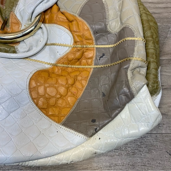 VTG Fifth Avenue Patchwork Mixed Media Large Shoulder Bag Made USA - Picture 8 of 12